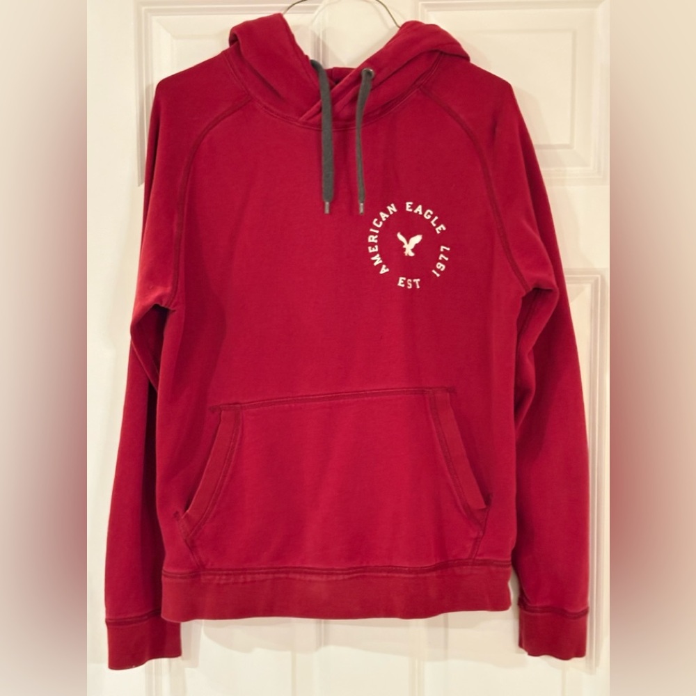 American Eagle Outfitters Men's Brick Red Hoodie